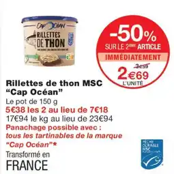 Monoprix Cap Océan Rillettes de thon offre