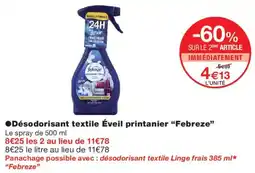 Monoprix Lenor Désodorisant textile Éveil printanier offre