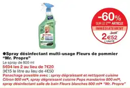 Monoprix Mr. Propre Spray désinfectant multi-usage Fleurs de pommier offre