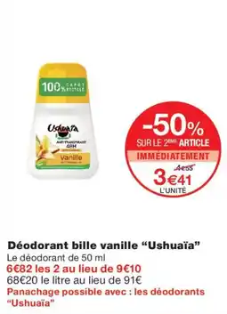 Monoprix Ushuaïa Déodorant bille vanille offre