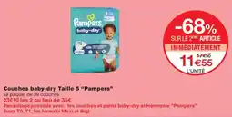 Monoprix Pampers Couches baby-dry offre