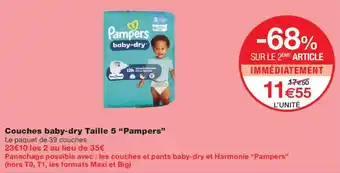 Monoprix Pampers Couches baby-dry offre