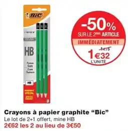 Monoprix Bic Crayons à papier graphite offre