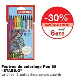 Monoprix STABILO Feutres de coloriage Pen 68 offre