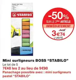Monoprix STABILO Mini surligneurs BOSS offre