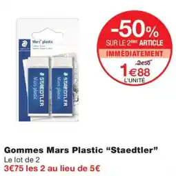 Monoprix Staedtler Gommes Mars Plastic offre