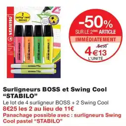 Monoprix STABILO Surligneurs BOSS et Swing Cool offre