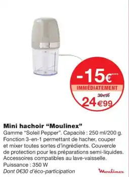 Monoprix Moulinex Mini hachoir offre