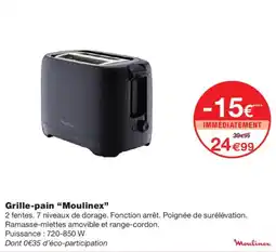 Monoprix Moulinex Grille-pain offre
