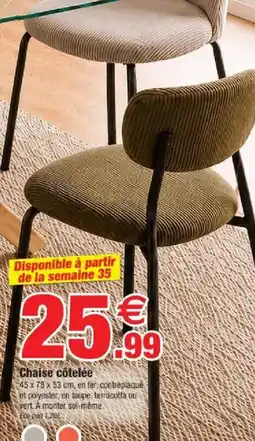 Bazarland Chaise côtelée offre