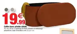 Bazarland Coffre banc pliable côtelé offre