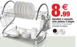 Bazarland Egouttoir à vaisselle avec plateau 2 étages offre