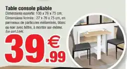 Bazarland Table console pliable offre