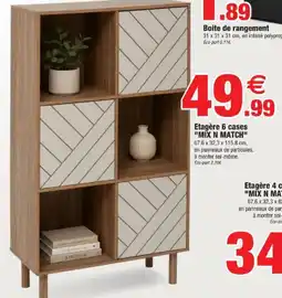 Bazarland MIX N MATCH Etagère 6 cases offre