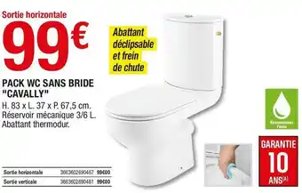 Brico Dépôt Pack wc sans bride "cavally" offre