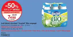 Monoprix Lactel Lait demi-écrémé Bio engagé offre