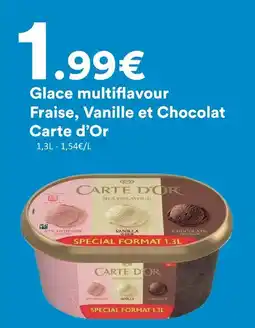 Hmarket Carte d’or glace multiflavour fraise, vanille et chocolat offre