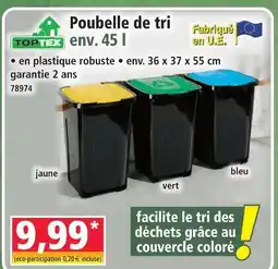 Norma Toptex poubelle de tri env. 45 l offre