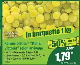 Norma Raisins blancs italia victoria selon arrivage offre
