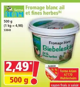 Norma Ferme adam fromage blanc ail et fines herbes offre