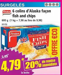 Norma Findus 6 colins d'alaska façon fish and chips offre