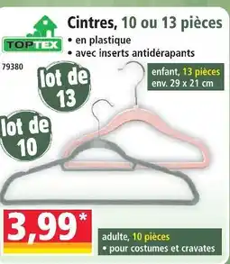 Norma Toptex cintres, 10 ou 13 pièces offre