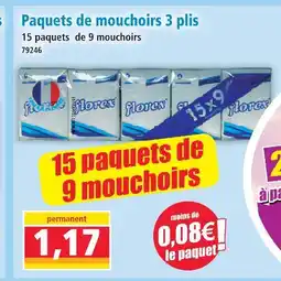 Norma Florex paquets de mouchoirs 3 plis offre