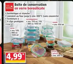 Norma Casa royale boîte de conservation en verre borosilicate offre