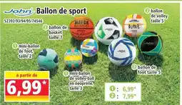 Norma John ballon de sport offre