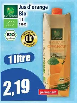 Norma Bio sonne jus d'orange bio offre