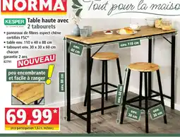 Norma Kesper table haute avec 2 tabourets offre