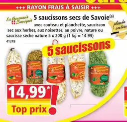 Norma 5 saucissons secs de savoie offre