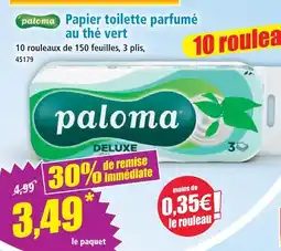 Norma Paloma papier toilette parfumé au thé vert offre