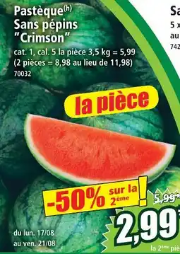 Norma Pastèque sans pépins crimson offre