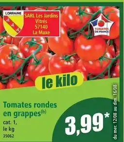 Norma Tomates rondes en grappes offre