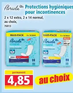 Norma Floriola protections hygiéniques pour incontinences offre