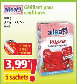 Norma Alsa gélifiant pour confitures offre
