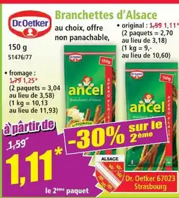 Norma De.oetker branchettes d'alsace fromage offre