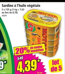 Norma Sardines à l'huile végétale offre