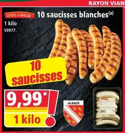 Norma 10 saucisses blanches offre