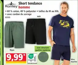 Norma Ronley short tendance homme offre