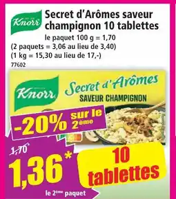 Norma Knorr secret d'arômes saveur champignon 10 tablettes offre