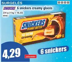 Norma Snickers 6 snickers creamy glacés offre