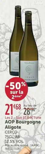 L'Eau Vive CERCO AOP Bourgogne Aligote offre