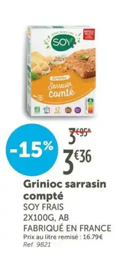 L'Eau Vive SOY Grinioc sarrasin comté offre