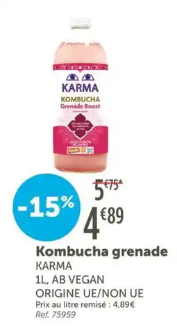 L'Eau Vive KARMA Kombucha grenade offre