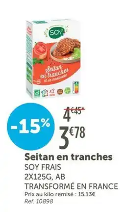 L'Eau Vive SOY Seitan en tranches offre