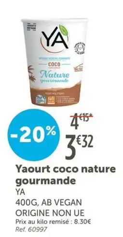 L'Eau Vive YA Yaourt coco nature gourmande offre