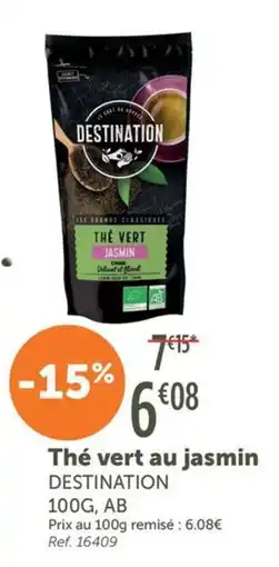 L'Eau Vive DESTINATION Thé vert au jasmin offre