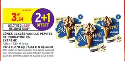 Intermarché Hyper Nestlé CÔNES GLACÉS VANILLE PÉPITES DE NOUGATINE X6 offre